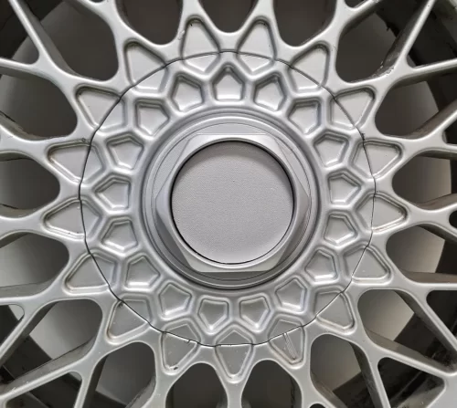 BMW Style 5 16“ 5×120 (waffle style) Aluminum center cap set - Image 5