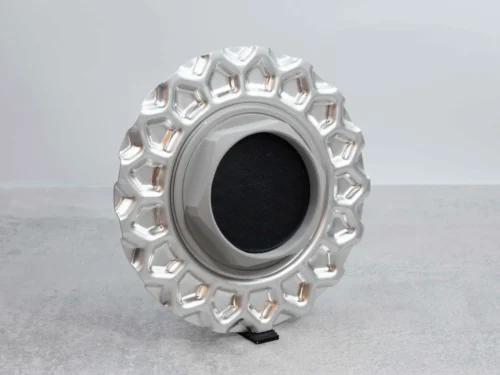 BBS RC 090 17″ & 18" waffle style Aluminum custom center caps (Set of 4) - Image 3