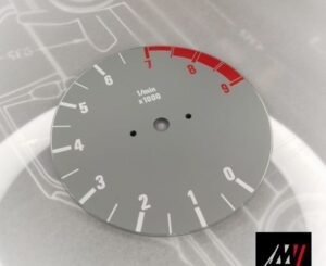 BMW E30 Gray RPM Cluster Face Inspired by the E46 M3 Cluster Design (B08 8000 Gray)