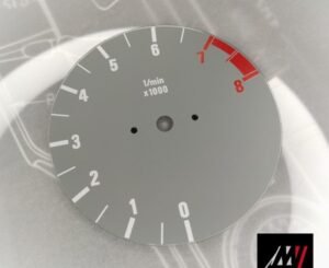 BMW E30 Gray RPM Cluster Face Inspired by the E46 M3 Cluster Design (C01 8000 Gray)