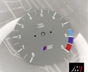 BMW E30 Gray RPM Cluster Face Inspired by the E46 M3 Cluster Design (C02 9000 Gray S52)