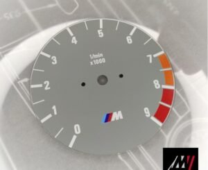 BMW E30 Gray RPM Cluster Face Inspired by the E46 M3 Cluster Design (C09 9000 M)