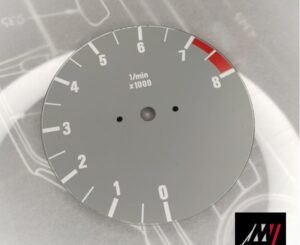 BMW E30 Gray RPM Cluster Face Inspired by the E46 M3 Cluster Design (D01 8000 Gray)