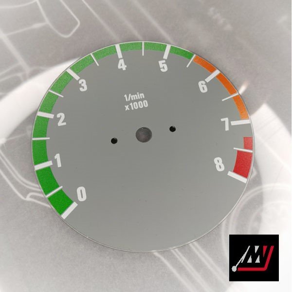 BMW E30 Gray RPM Cluster Face Inspired by the E46 M3 Cluster Design (D02 8000 Gray)