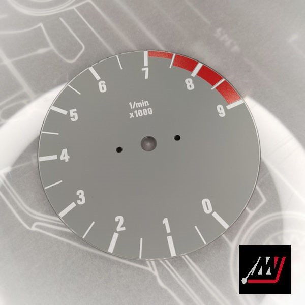 BMW E30 Gray RPM Cluster Face Inspired by the E46 M3 Cluster Design (D03 9000 Gray)