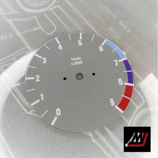 BMW E30 Gray RPM Cluster Face Inspired by the E46 M3 Cluster Design (D06 9000 Gray)
