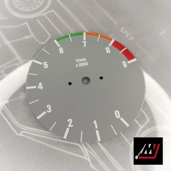 BMW E30 Gray RPM Cluster Face Inspired by the E46 M3 Cluster Design (D09 9000 Gray)