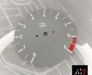 BMW E30 Gray RPM Cluster Face Inspired by the E46 M3 Cluster Design (D10 9000 Gray)