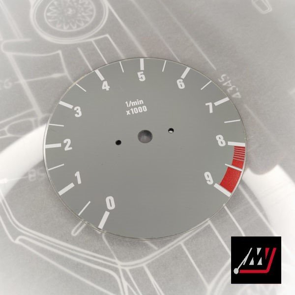 BMW E30 Gray RPM Cluster Face Inspired by the E46 M3 Cluster Design (D10 9000 Gray)