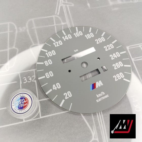 BMW E30 Gray Cluster Face Inspired by the E46 M3 Cluster Design (280Km/h)