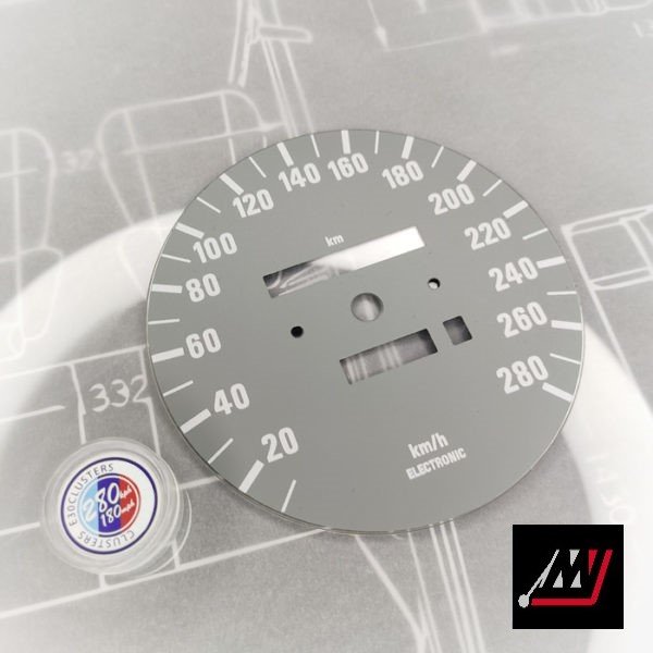 BMW E30 Gray Cluster Face Inspired by the E46 M3 Cluster Design (280Km/h) - Image 2