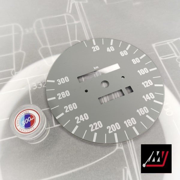 BMW E30 Gray Cluster Face Inspired by the E46 M3 Cluster Design (300Km/h) Vertical V2 - Image 2