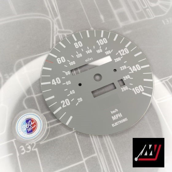 BMW E30 Gray Cluster Face Inspired by the E46 M3 Cluster Design (160mph US Version) - Image 2