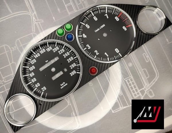 BMW E30 Track Cluster Conversion Kit (With Light Indication Covers)