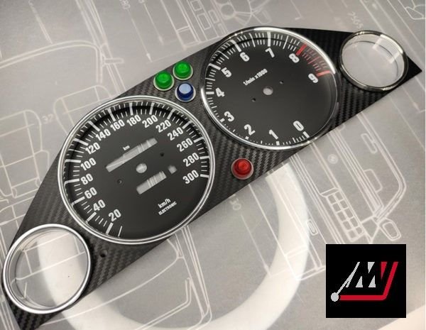 BMW E30 Track Cluster Conversion Kit (With Light Indication Covers) - Image 2