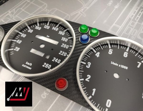BMW E30 Track Cluster Conversion Kit (With Light Indication Covers) - Image 6