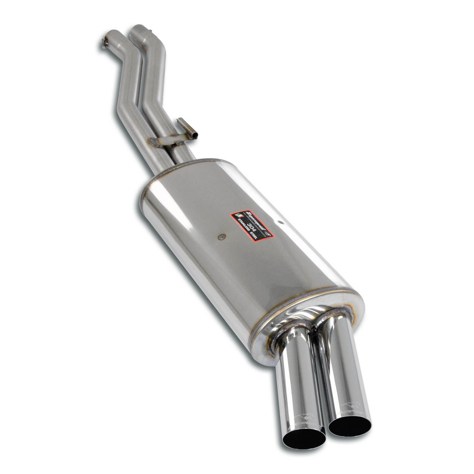 BMW E30 Supersprint Rear Exhaust OO76 100% Stainless Steel System, 2 x Ø60mm - Full Kit Only