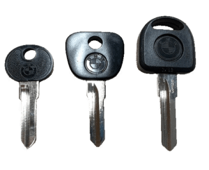 Set of 3x Spare Uncut Keys for BMW Series E12 E21 E23 E24 E28 E30 M3 M5 (Main Key, Spare Key, Auxiliary Key)